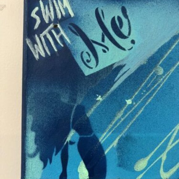 One of a Kind homemade Ocean Painting on Canvas Medium - Picture 3 of 4